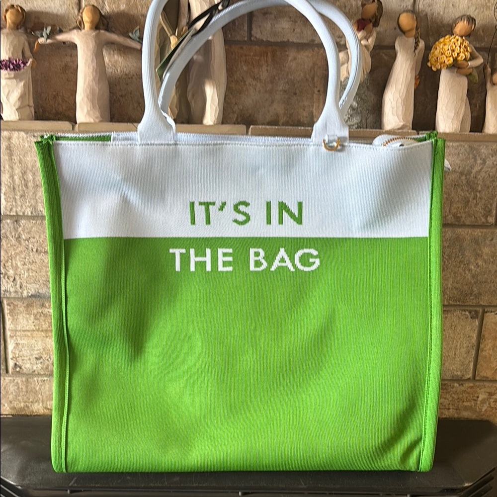 Kate Spade Green and White Tote Bag